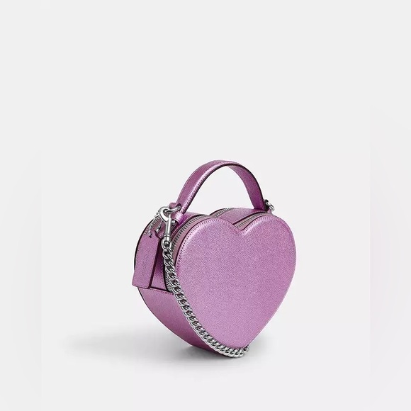 Coach Heart Crossbody In Metallic Lilac - Picture 3 of 7